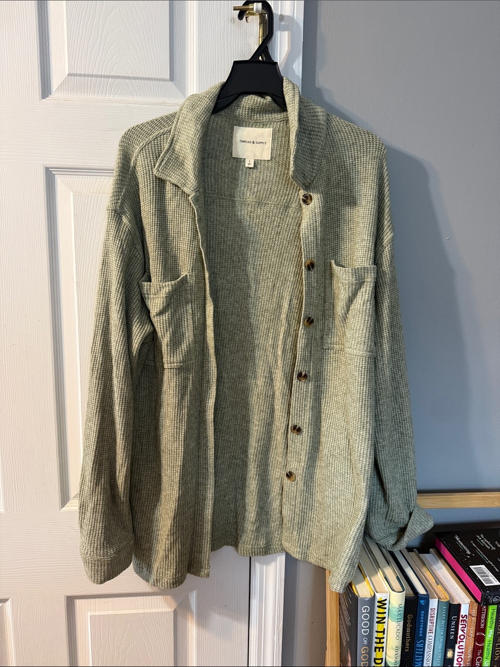 Light Green Button-Front Shirt
